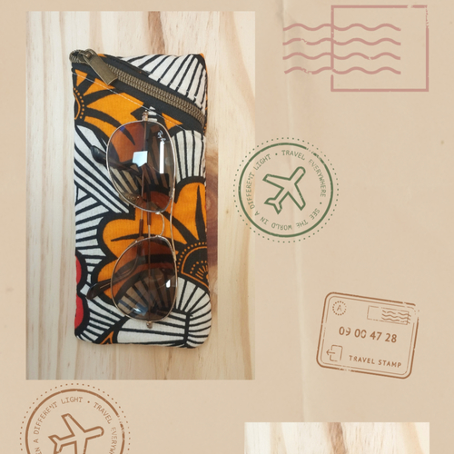 Étui à lunettes fleurs de mariage