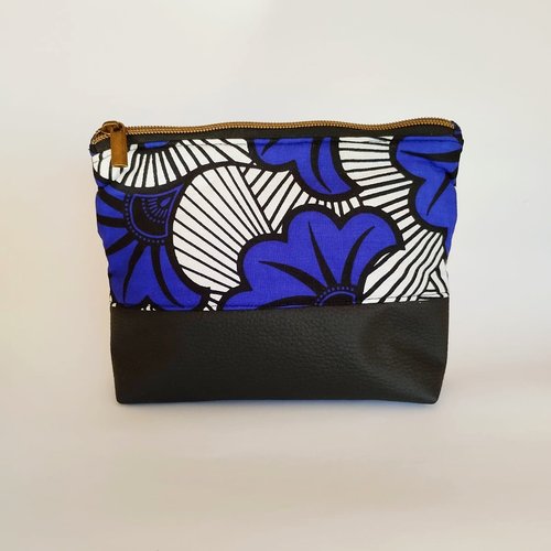 Trousse de toilettes fleurs de mariage bleues