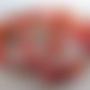 10 perles 8 mm en agate onyx rouge orangé stripé  - trou 1 mm - 458