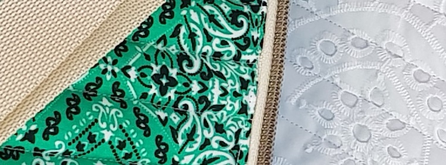 Protège chéquier vert turquoise - Créations textiles recyclés en