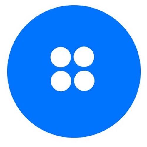 Bouton bleu mercerie