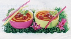 soupe de pêhces - framboises