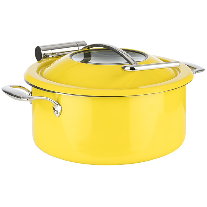 Chafing Dish, 4-tlg. Set Ø 30,5 cm, H: 17,5 cm 18/8 Edelstahl, gelb 