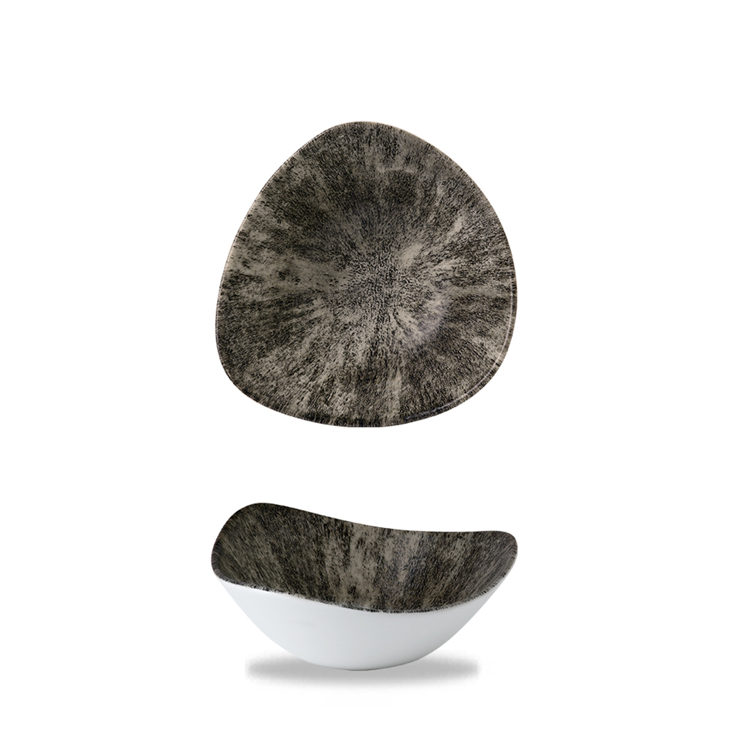 Triangle Bowl 18,5 cm, Studio Prints Stone Quartz Black
