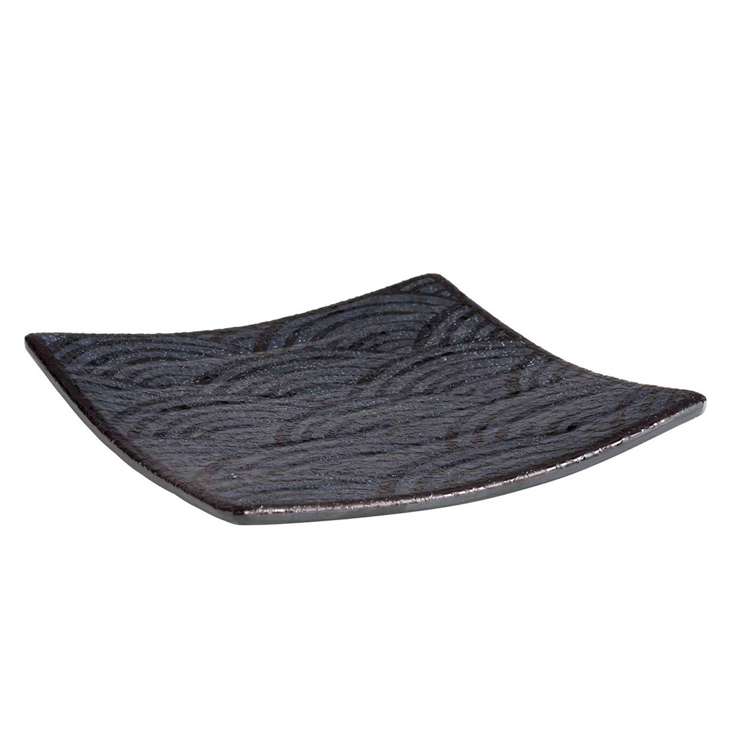 Tablett -DARK WAVE- 14 x 14 cm, H: 2 cm Melamin 