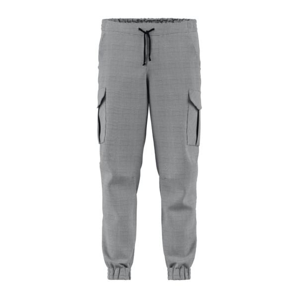 Unisexhose Cargo TASTE Glencheck schwarz, gerade Passform 