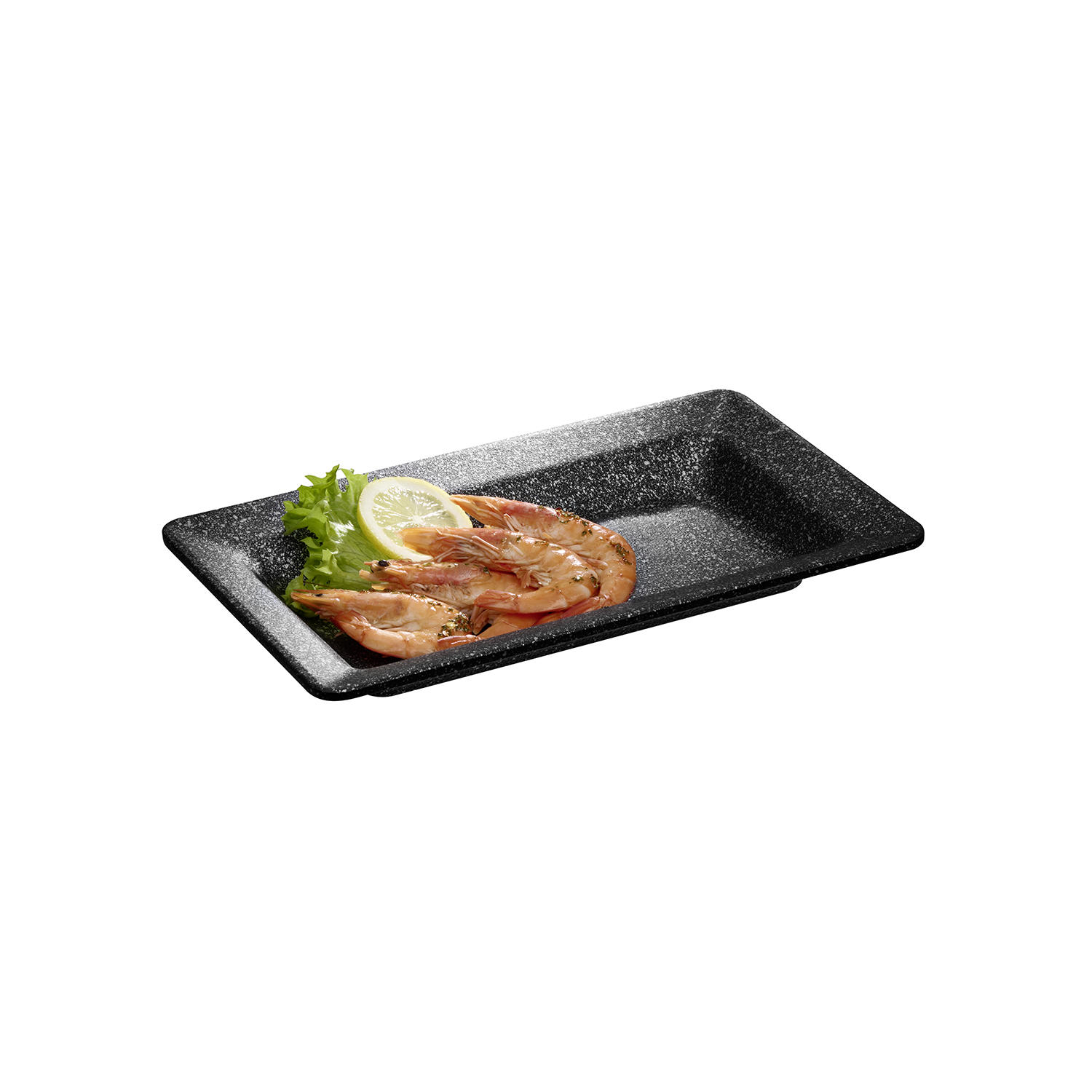 GN 1/4 Tablett FROSTFIRE 26,5 x 16,2 cm, H: 3 cm, schwarz/silber