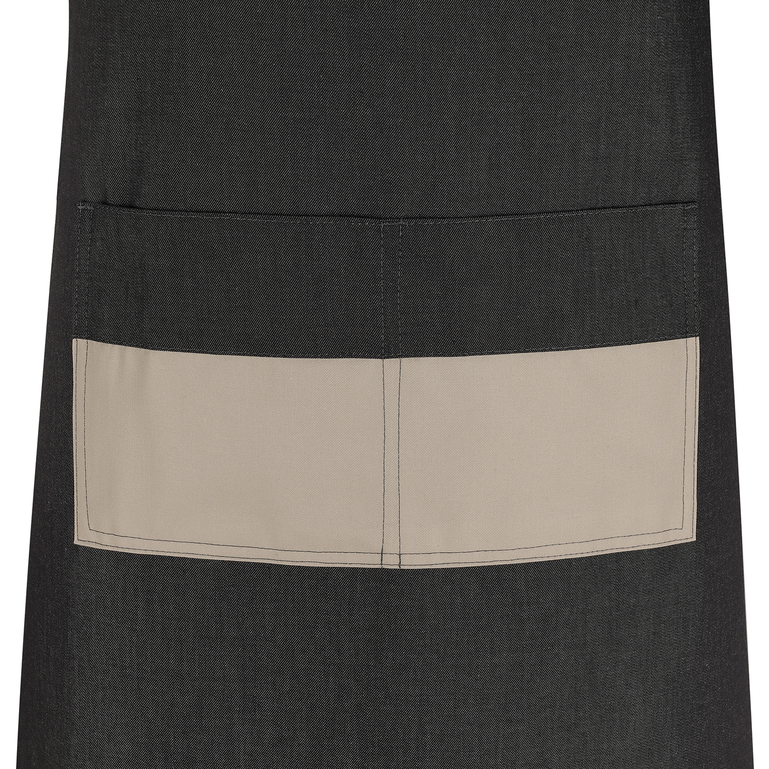 Latzschürze Candela 80 x 80 cm, Jeanslook anthrazit, Latzabschluss in sahara, 2 Ösen, 