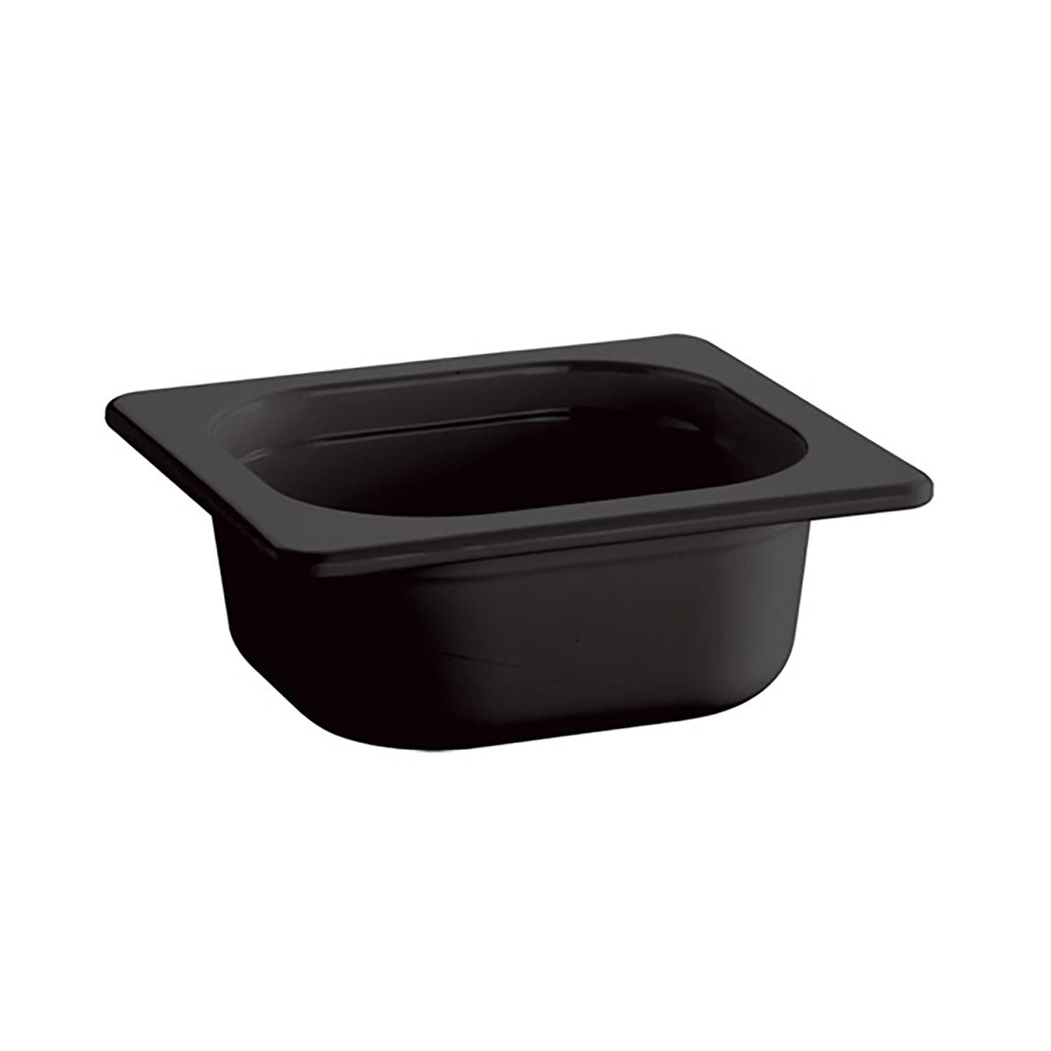 GN 1/6 Behälter - ECO LINE- 17,6 x 16,2 cm, Tiefe: 100 mm Melamin, schwarz, 1 Liter 