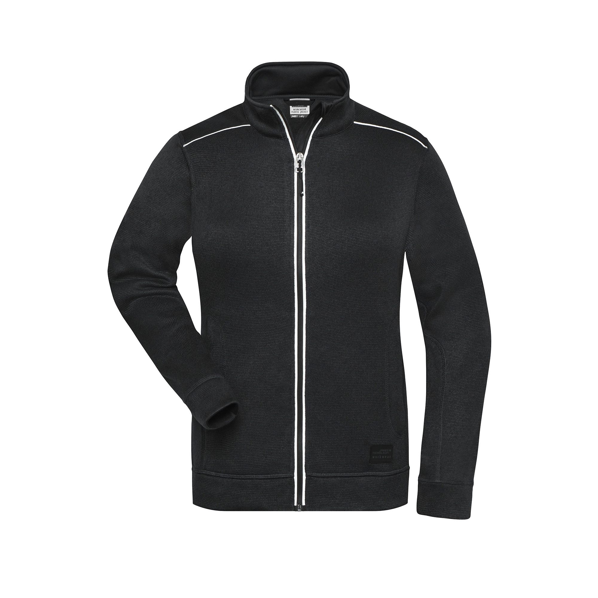 Damen-Strickfleecejacke Solid, schwarz/schwarz