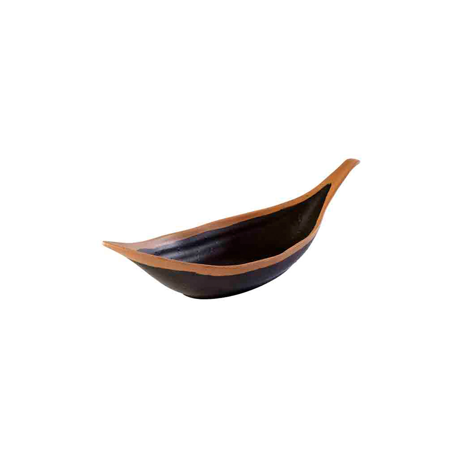 Blattschale -CROCKER- 30,5 x 10 cm, H: 7,5 cm Melamin, braun 