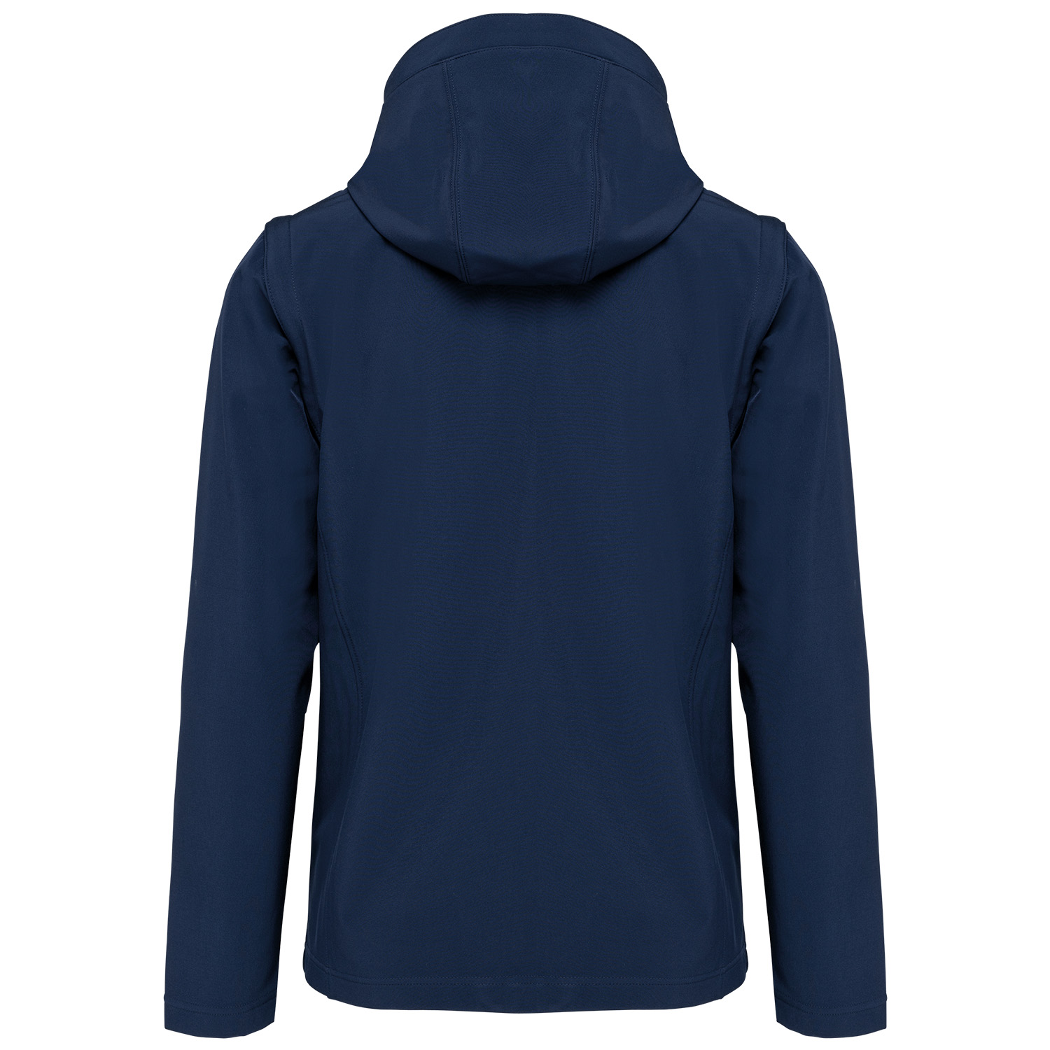 Unisex-Softshell-Jacke, 3-lagig mit Kapuze und abnehmbaren Ärmeln, navy