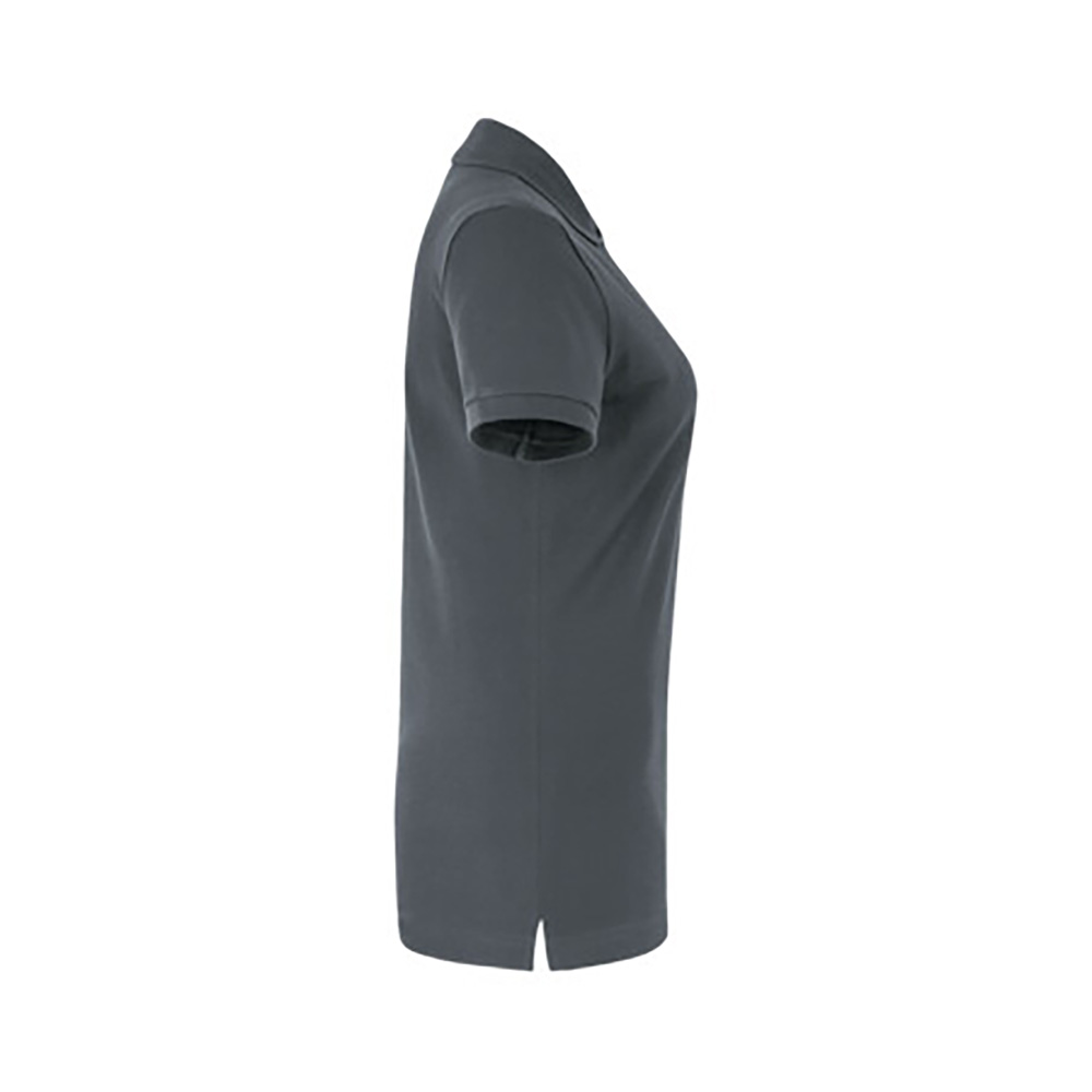 Damen-Poloshirt Stretch mit kontrastfarbenen Knöpfen, anthrazit