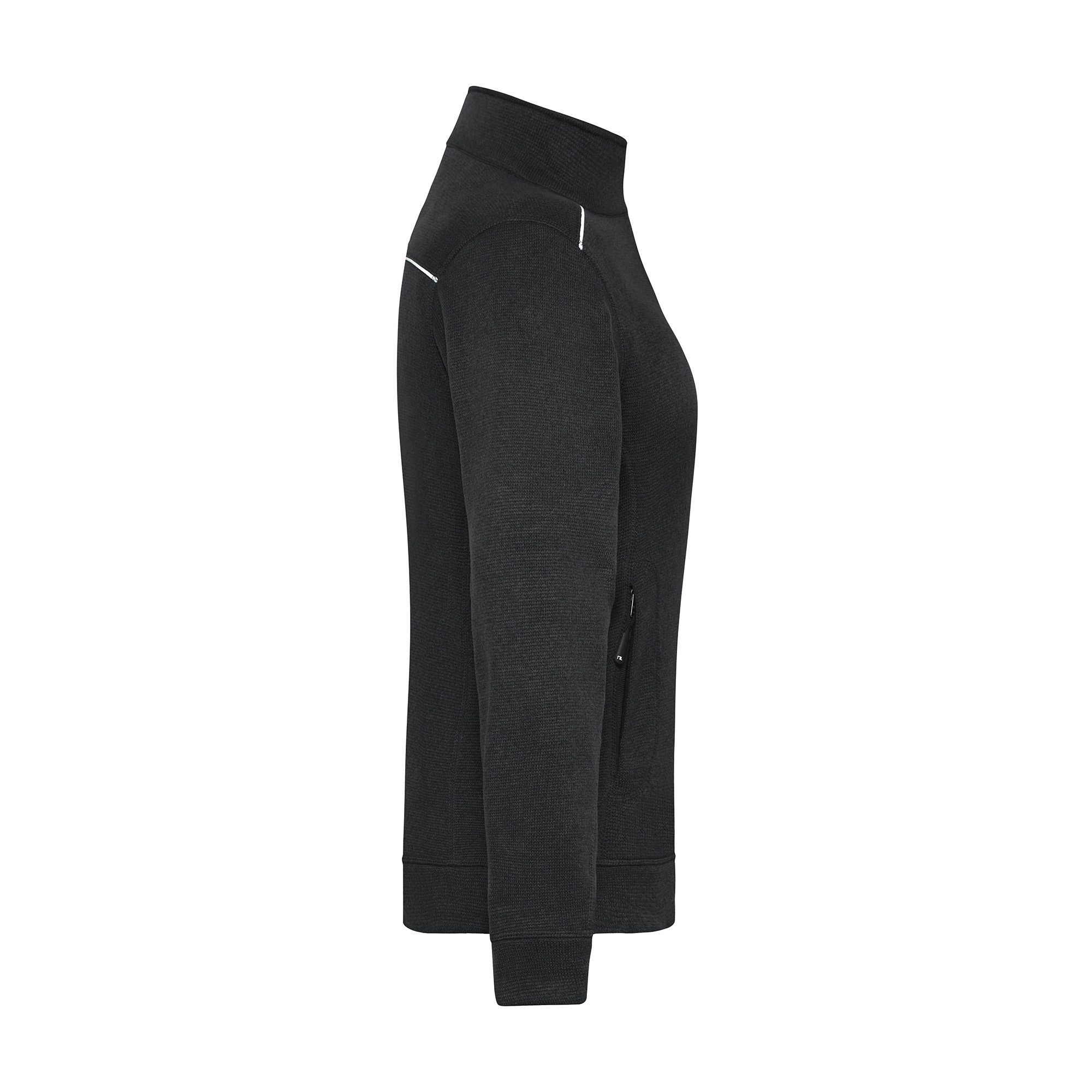 Damen-Strickfleecejacke Solid, schwarz/schwarz