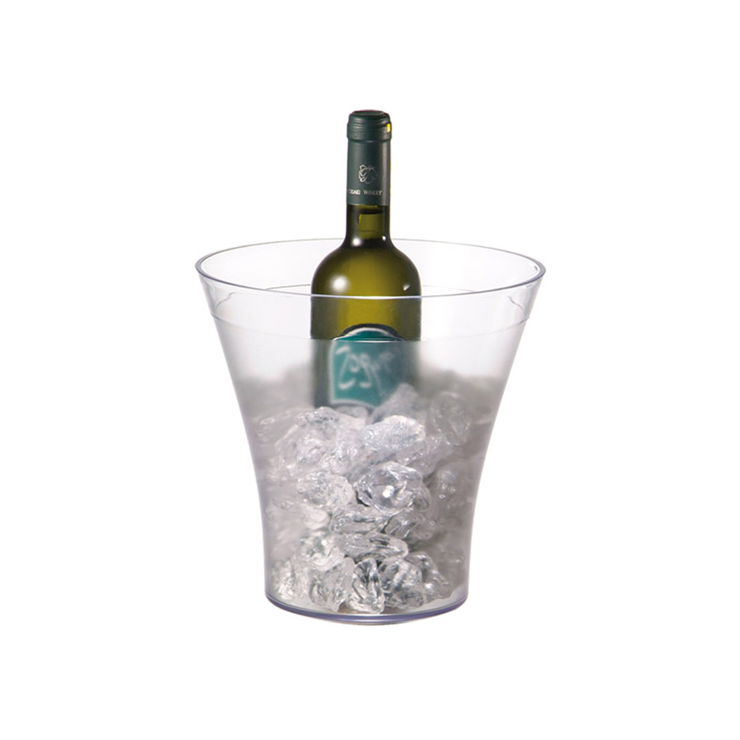 Wein- / Sektkühler Ø (oben) 22 cm, H: 23 cm SAN, transparent gefrostet 