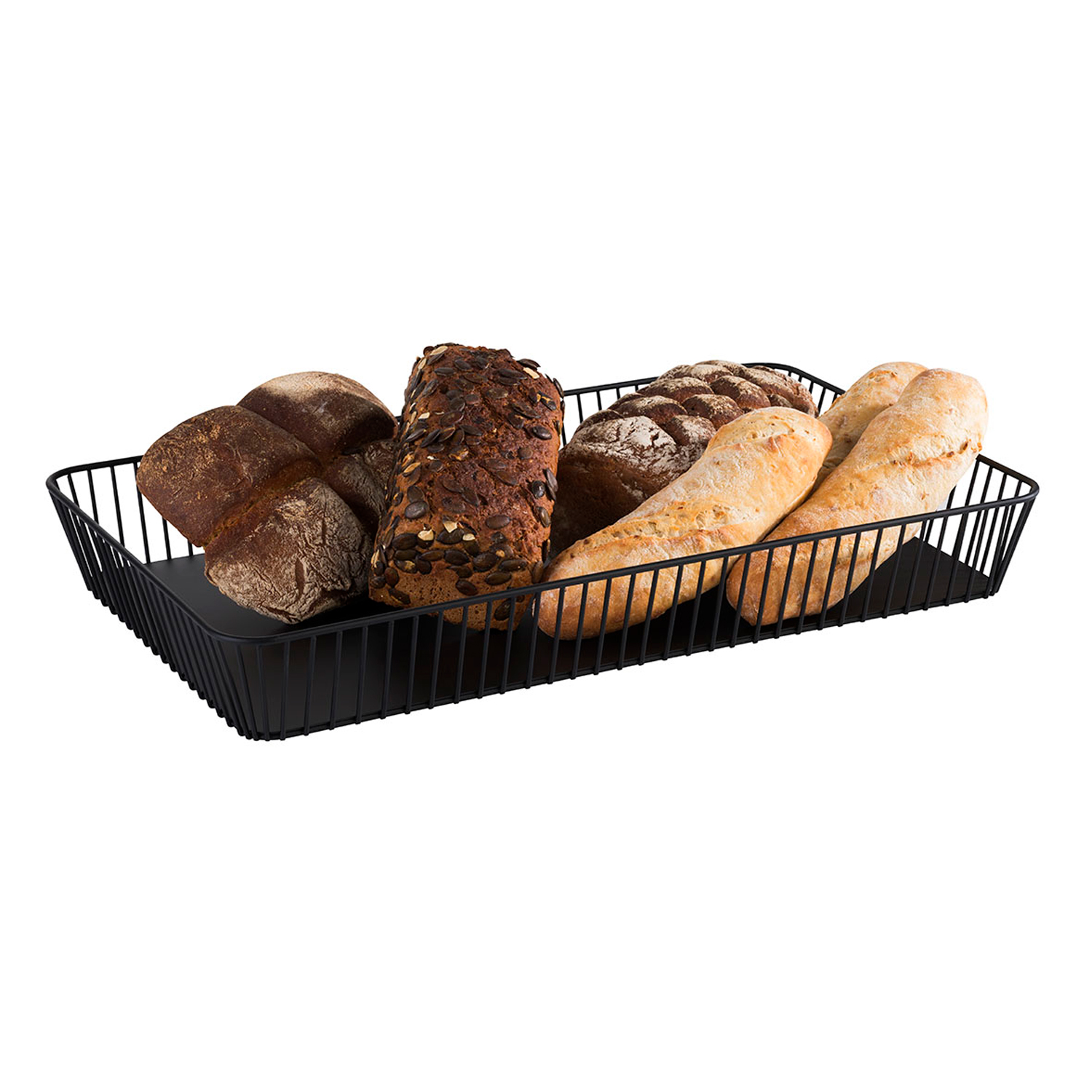 GN 1/1 Korb -URBAN- 53 x 32,5 cm, H: 7,5 cm Metall, schwarz 