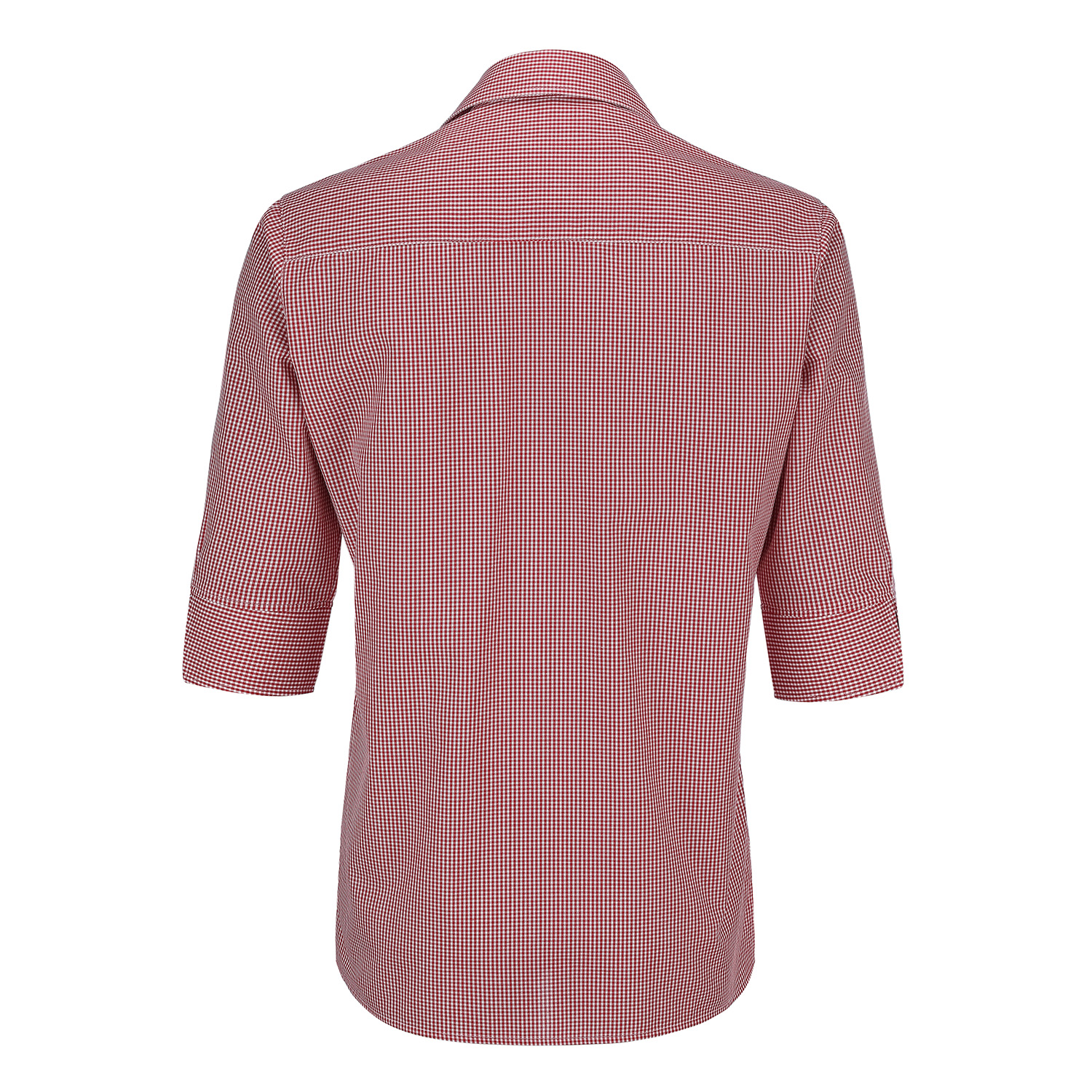 Damenbluse Antonia, 3/4 Arm, rot-kar., untaill.