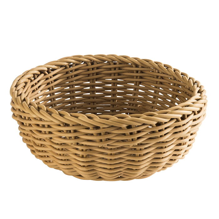 Korb, rund Ø 20 cm, H: 8 cm Polypropylen, beige 