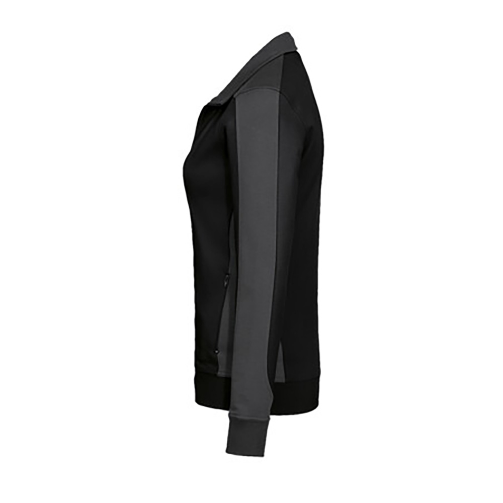 Damen-Sweatjacke Contrast Mikralinar, schwarz/anthrazit