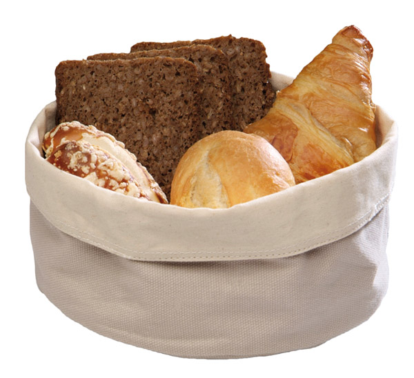 Brottasche Ø 17 cm, H: 11 cm Baumwolle, beige 