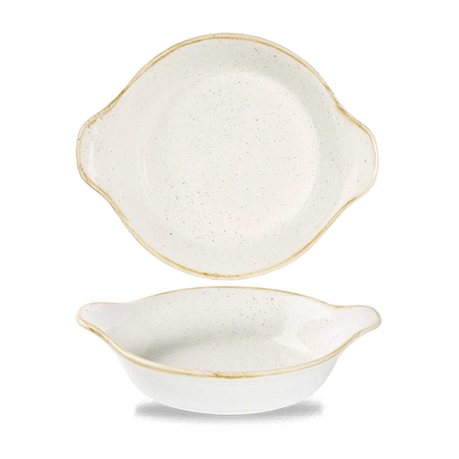 Auflaufform rund mit Griffen 0,30l/15,0 x 18,0 cm, Stonecast Barley White