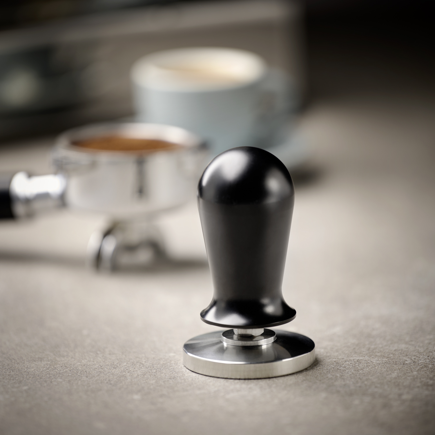 Tamper ø 58 mm, H: 10 cm, schwarzer Griff
