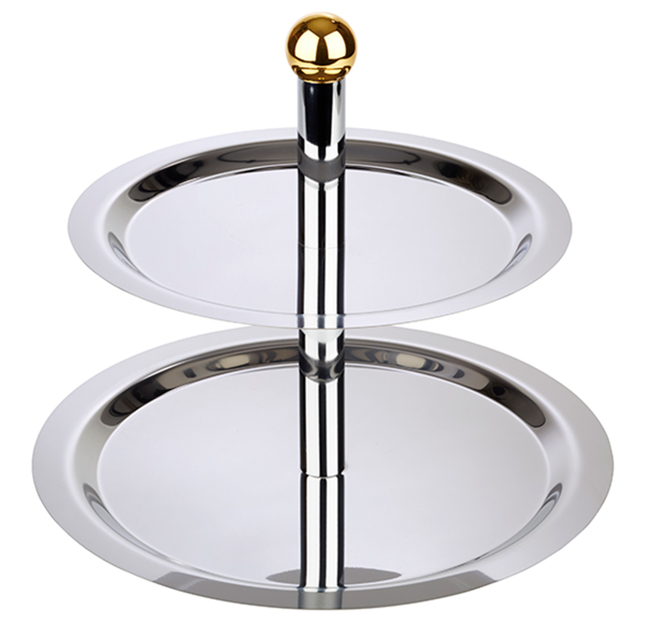 Etagère, 2-stufig -FINESSE- Ø 38/32 cm, H: 30 cm 18/0 Edelstahl 