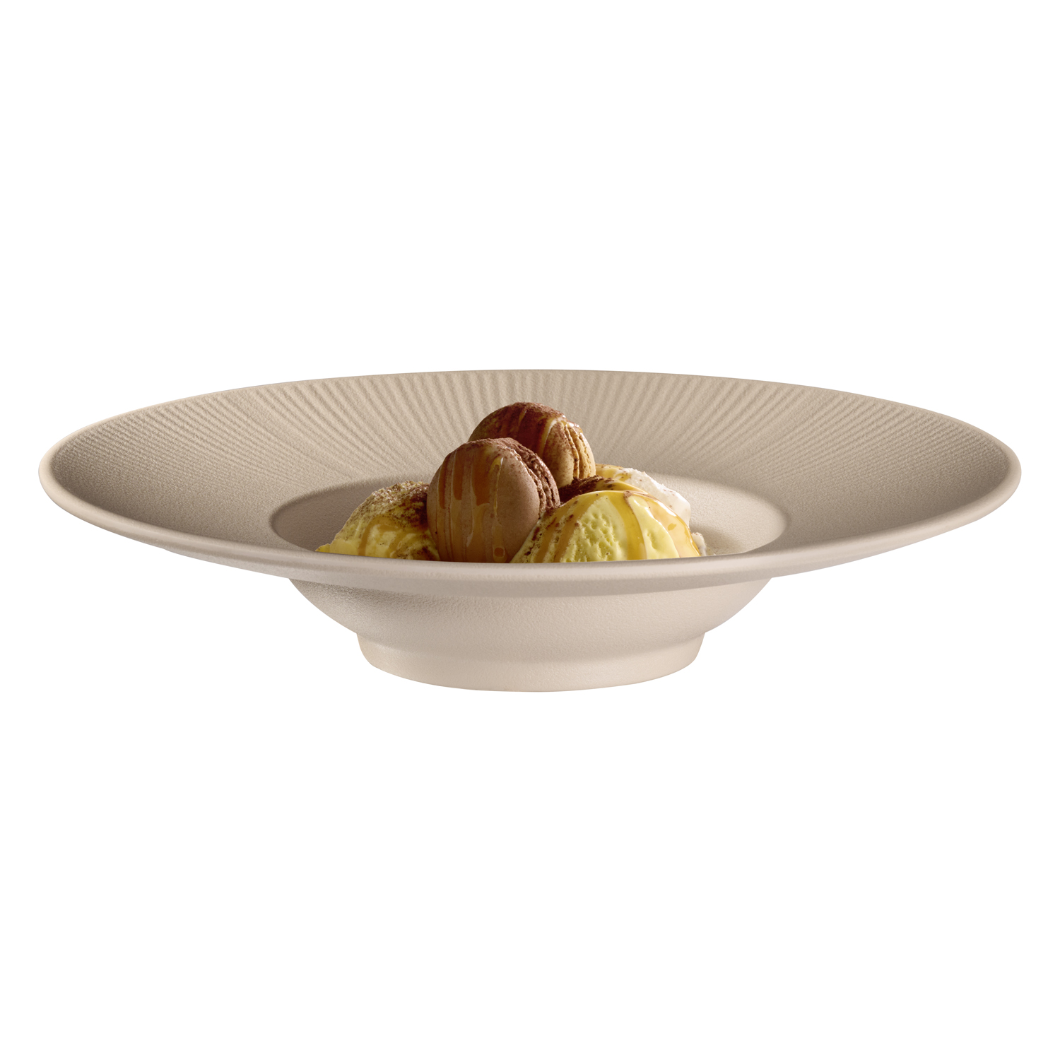 Teller -NERO- Ø 29 cm, H: 6 cm, Melamin, sand