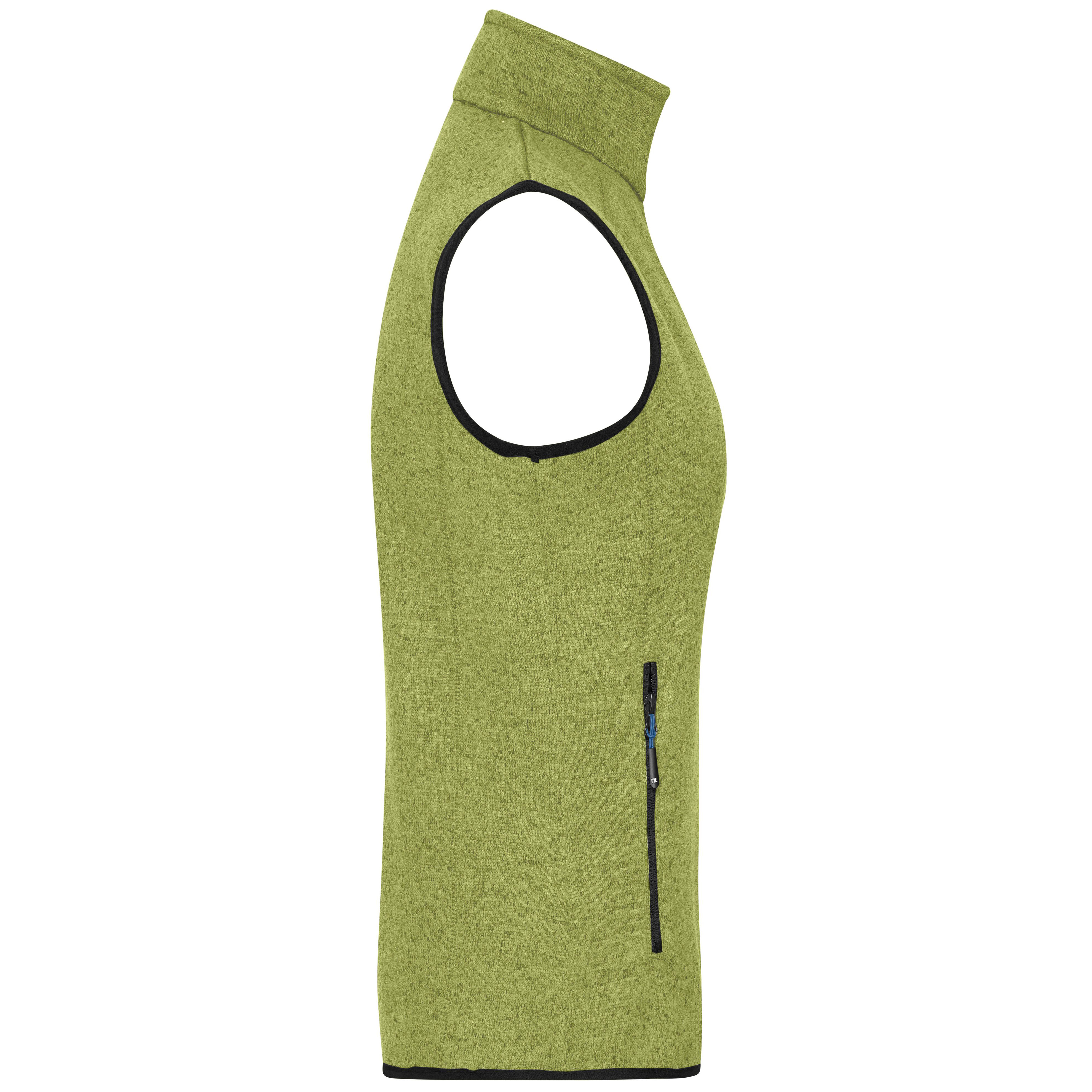 Herren-Strickfleece-Weste, kiwi-melange/blau