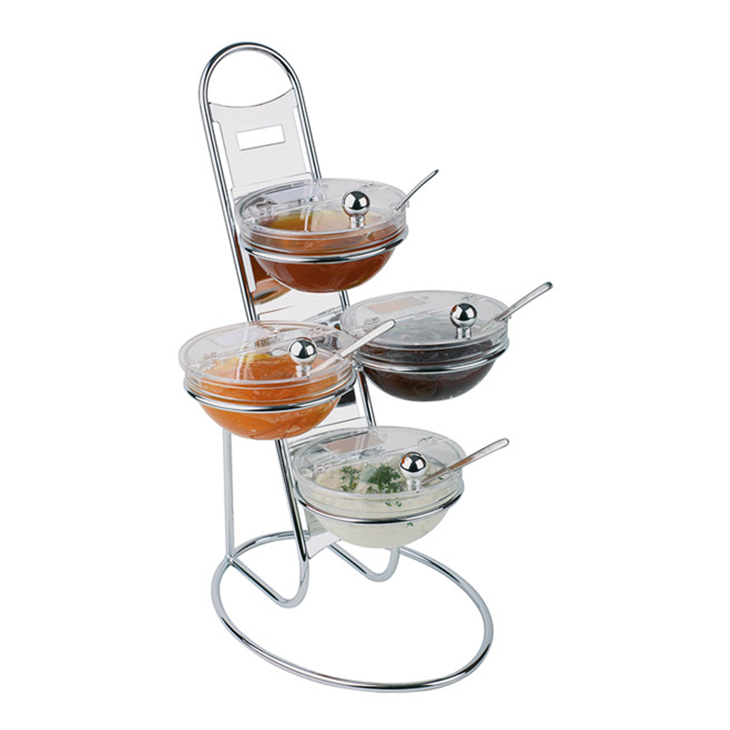 Büfett-Leiter, 3-stufig ca. Ø 30 cm, Höhe 48 cm Metall, verchromt, 12-teilig 