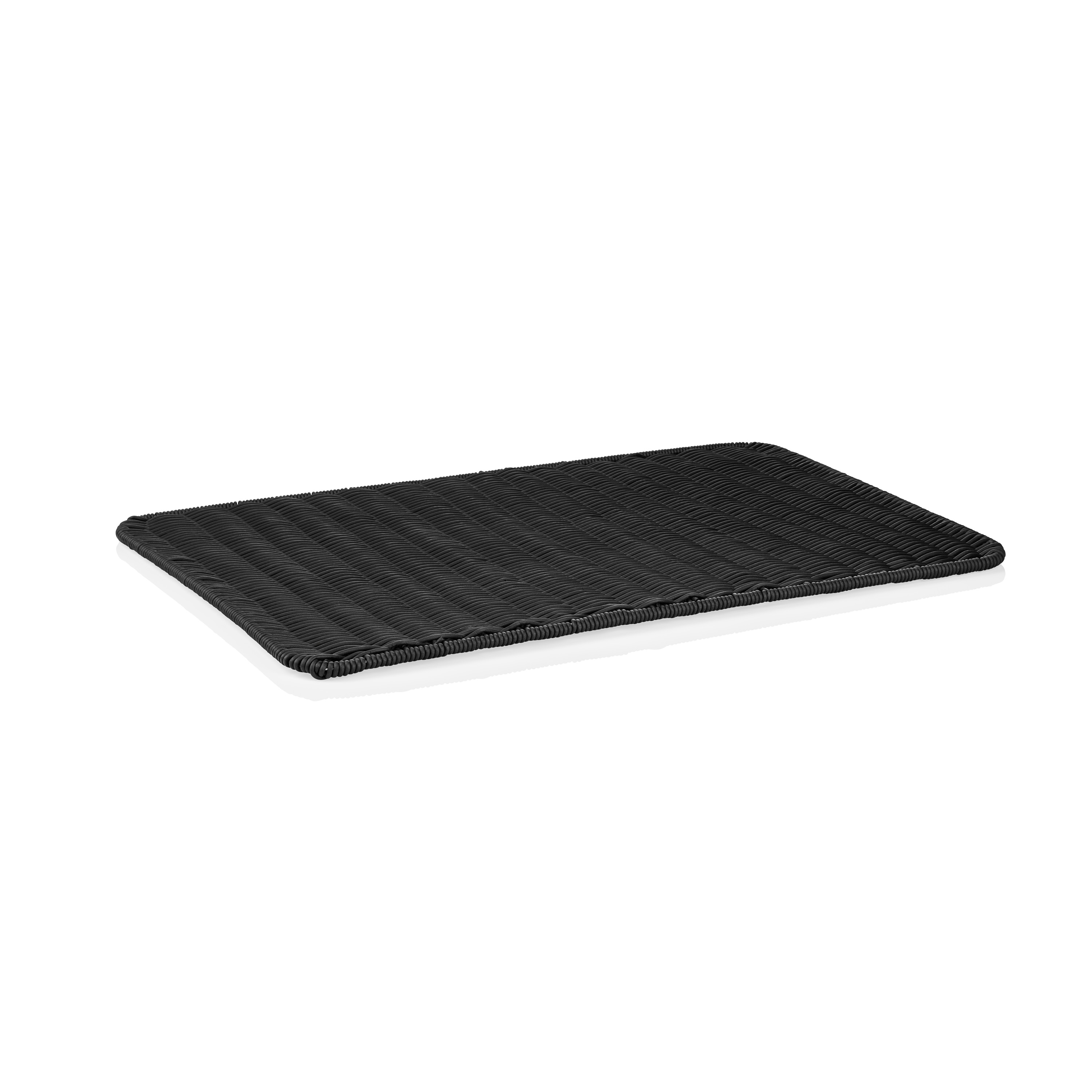 Korbmatte  flach 60  x 40 x 1 cm, schwarz