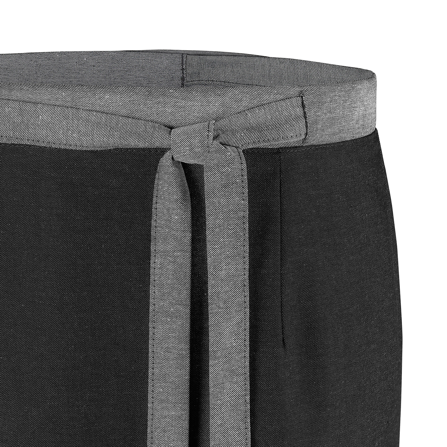 Wickel-Bistroschürze 60 x 125 cm, Jeanslook anthrazit mit Bund und Bindebänder Jeanslook hellgrau
