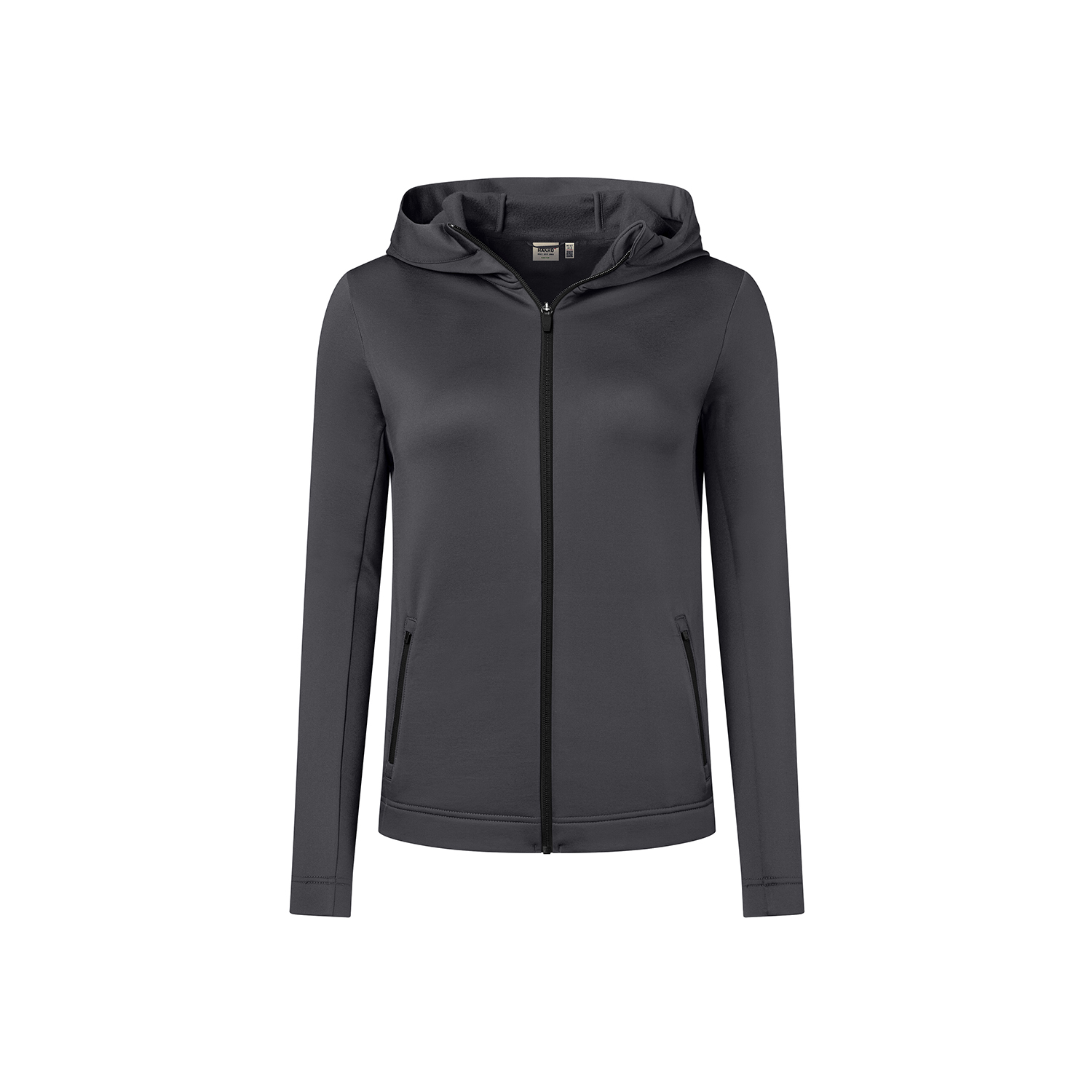 Damen Kapuzen-Tecjacke ECO, karbongrau