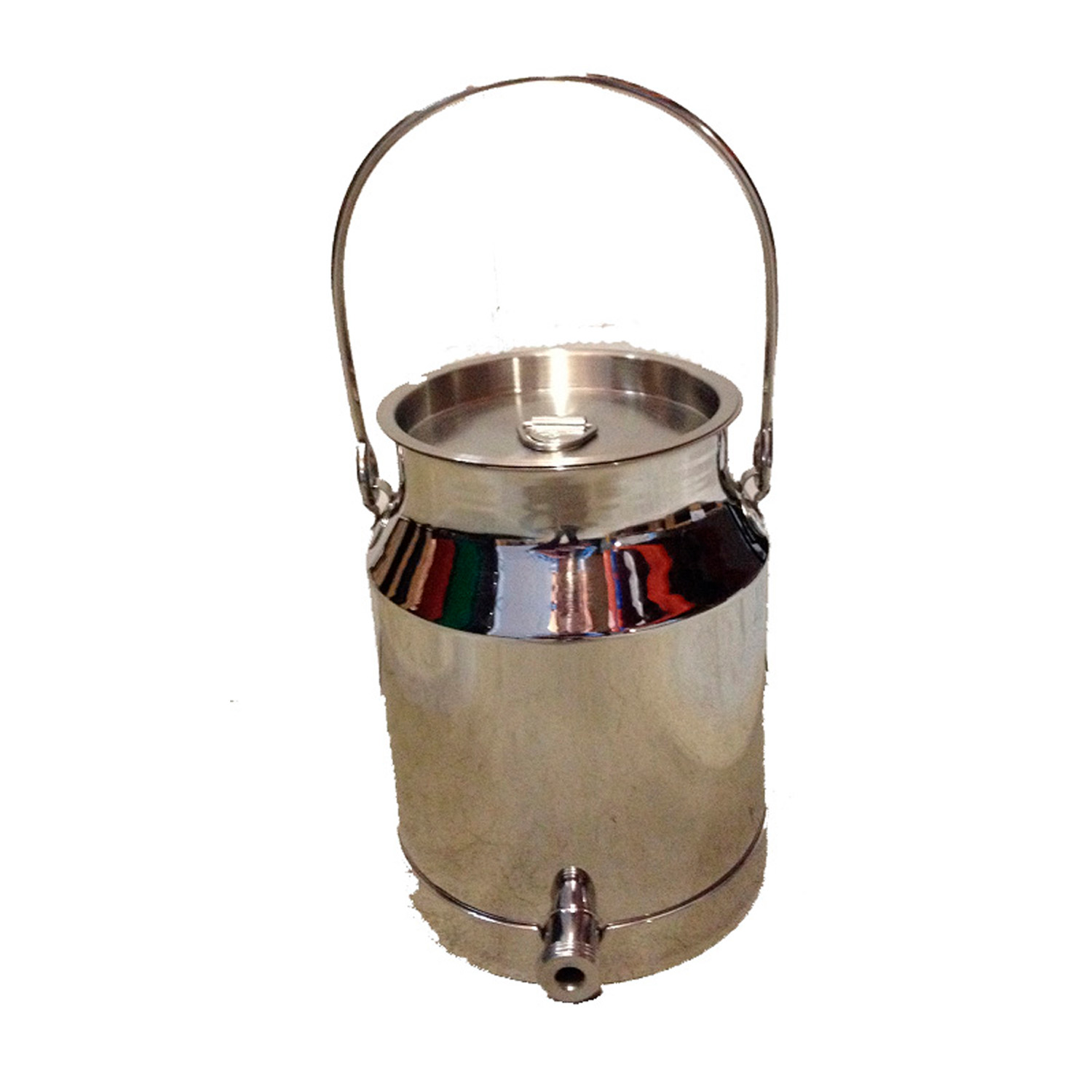 Milchkanne mit Deckel Ø 16,3 cm, H: 20,5 cm 18/8 Edelstahl 