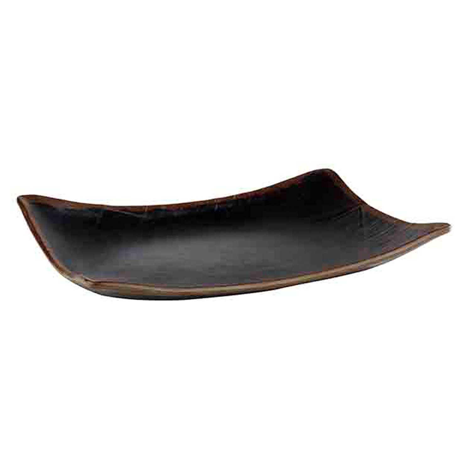 Tablett -MARONE- 32,5 x 23,5 cm, H: 4,5 cm Melamin, schwarz mit braunem Rand 