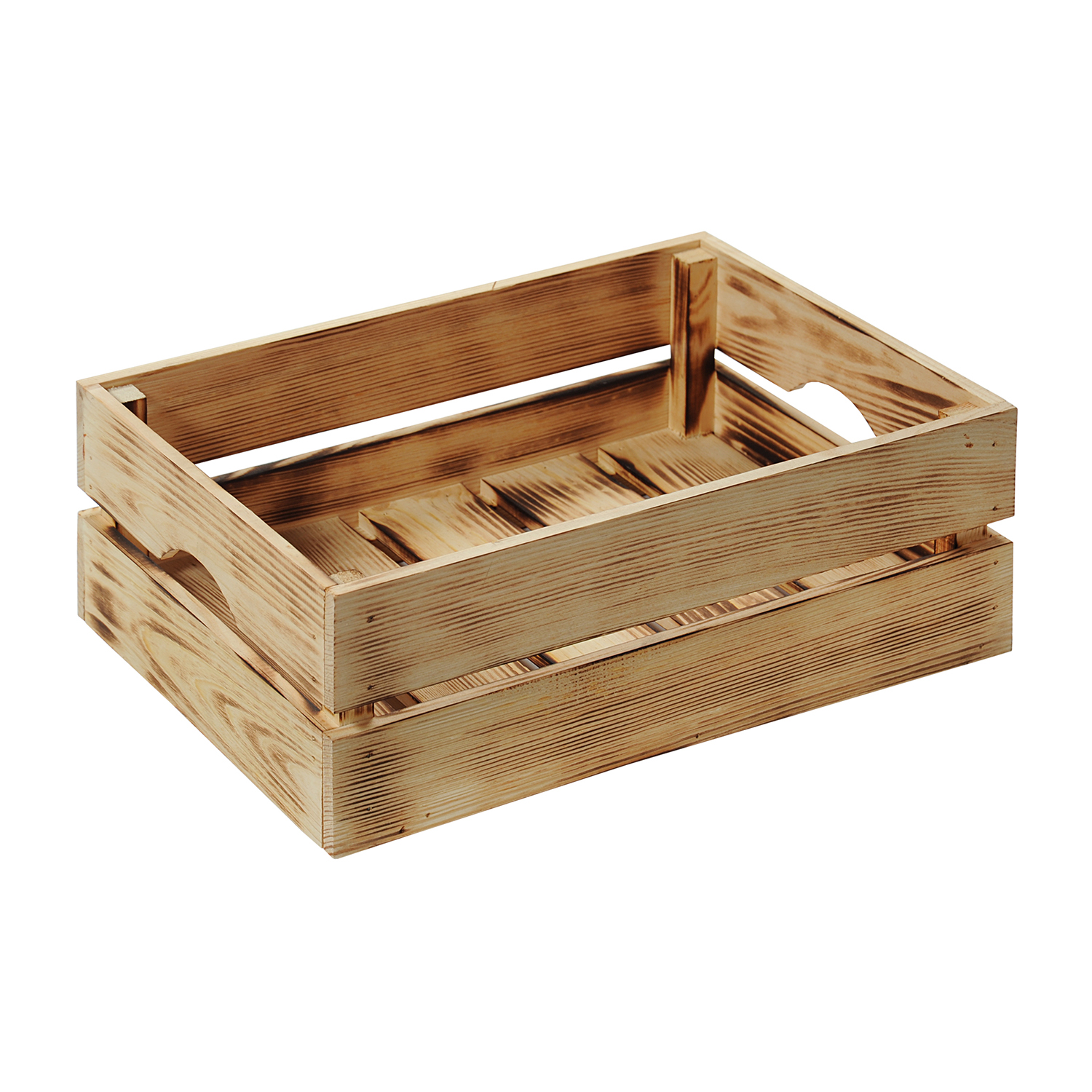 Präsentationskiste Kiefernholz, geflammt, 40 x 30 x 15 cm