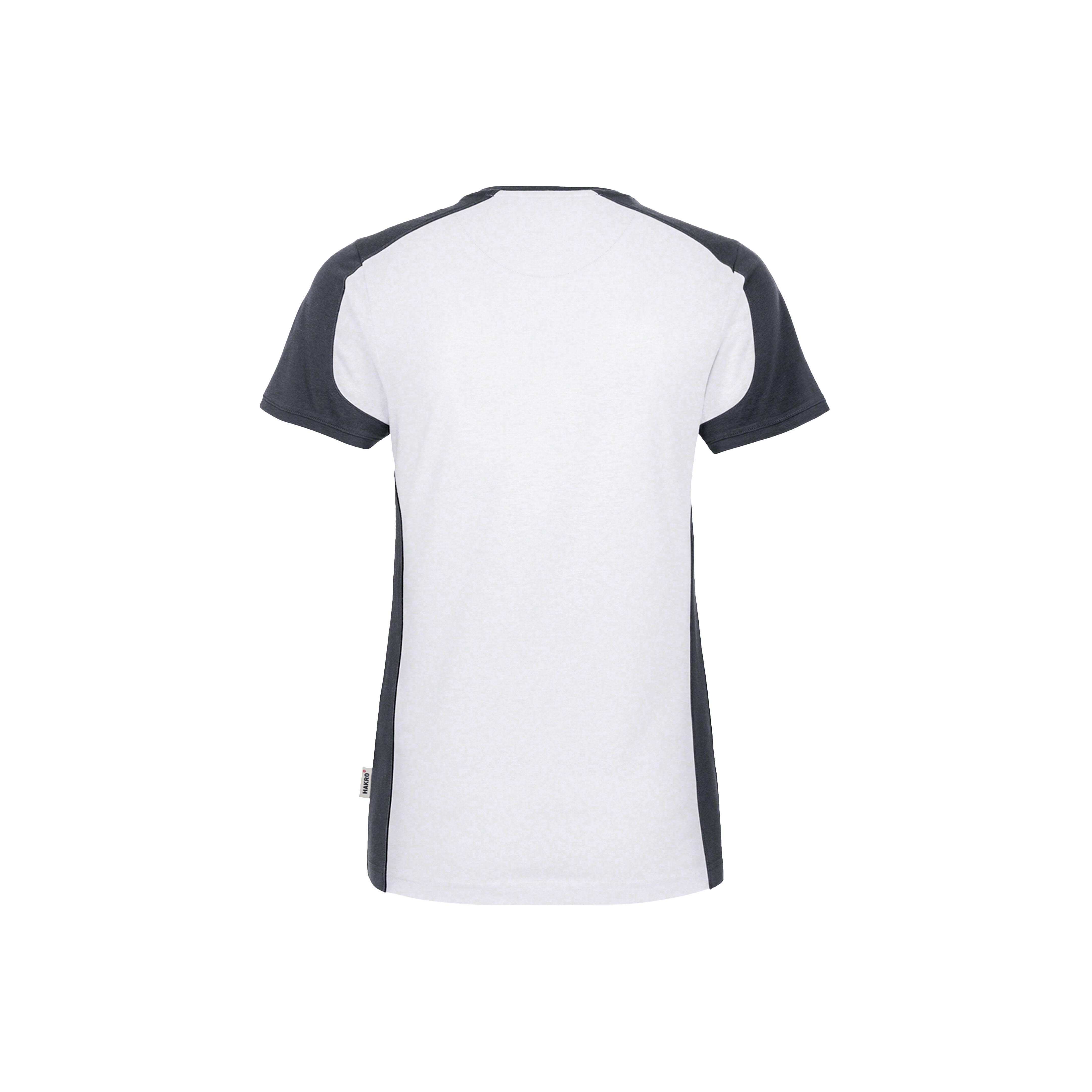 Woman-V-Shirt Contrast, weiß/anthrazit