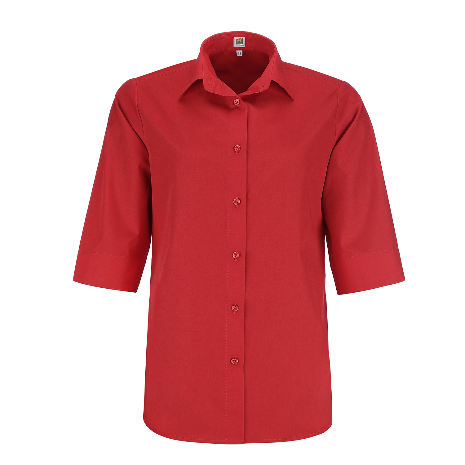 Damenbluse Laura, 3/4 Arm, rot, untailliert