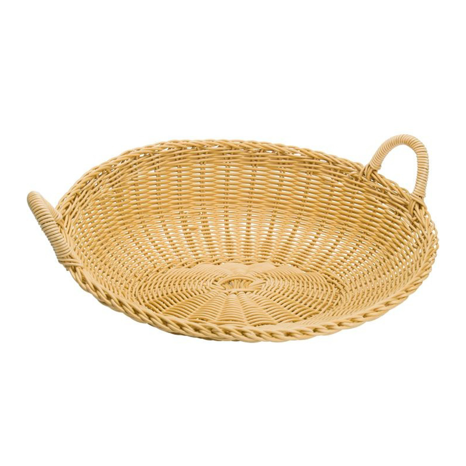 Korbschütte mit Griff Ø 46 cm, Höhe 18,5 cm, hellbeige