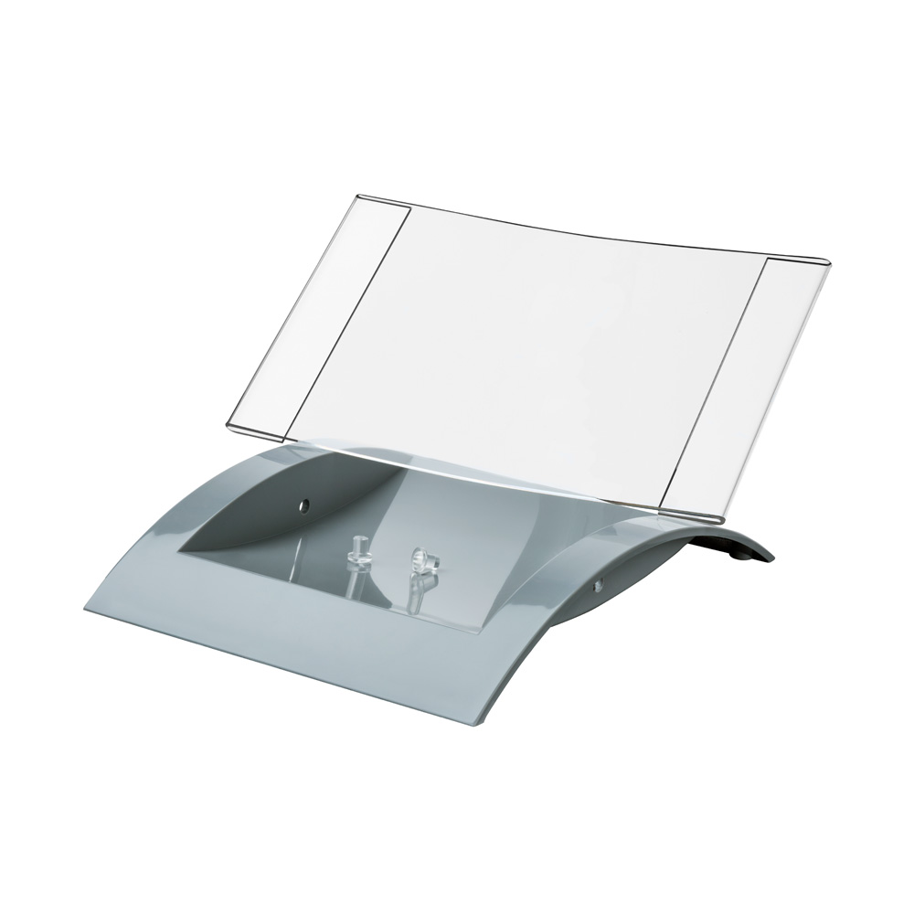 Zahlteller "Milium" Acrylglas grau-transparent mit 4 Grummifüße