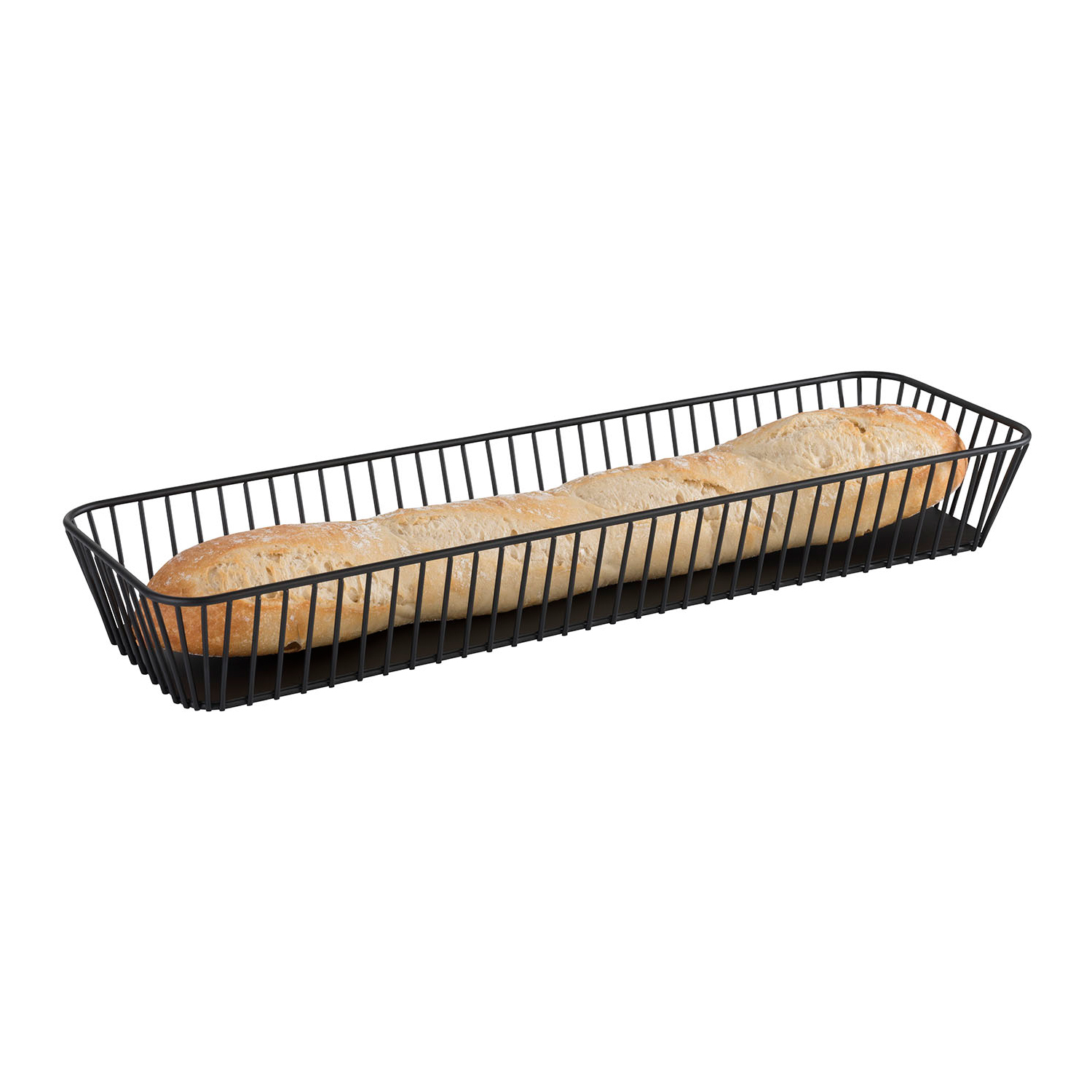 GN 2/4 Korb -URBAN- 53 x 16,2 cm, H: 7,5 cm Metall, schwarz mit Antirutsch-Füßchen 