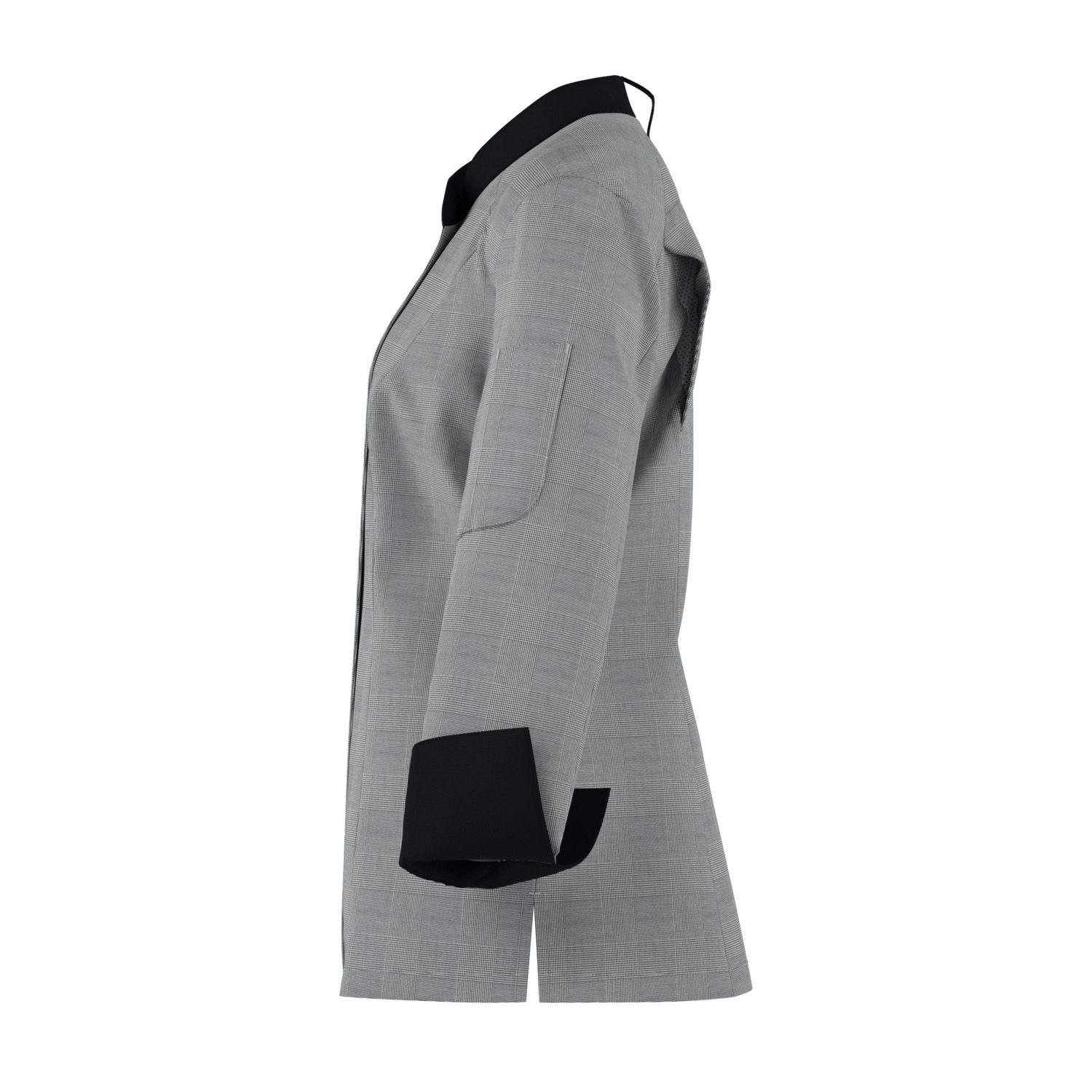 Koch-/Servicejacke Glencheck Damen schwarz glencheck / schwarz