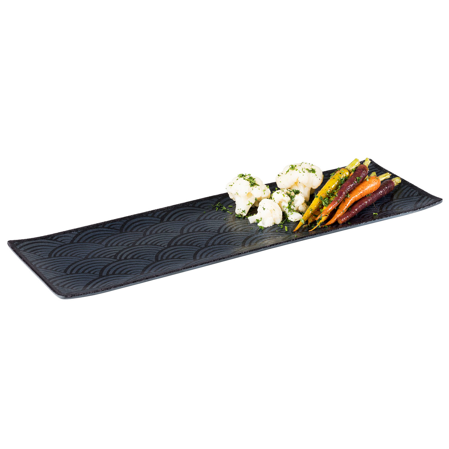 GN 2/4 Tablett -DARK WAVE- 53 x 16,2 cm, H: 2 cm Melamin 