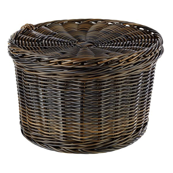 Eierkorb Ø 26 cm, H: 17 cm Polypropylen, schwarz / braun mit Edelstahldraht im Rand 