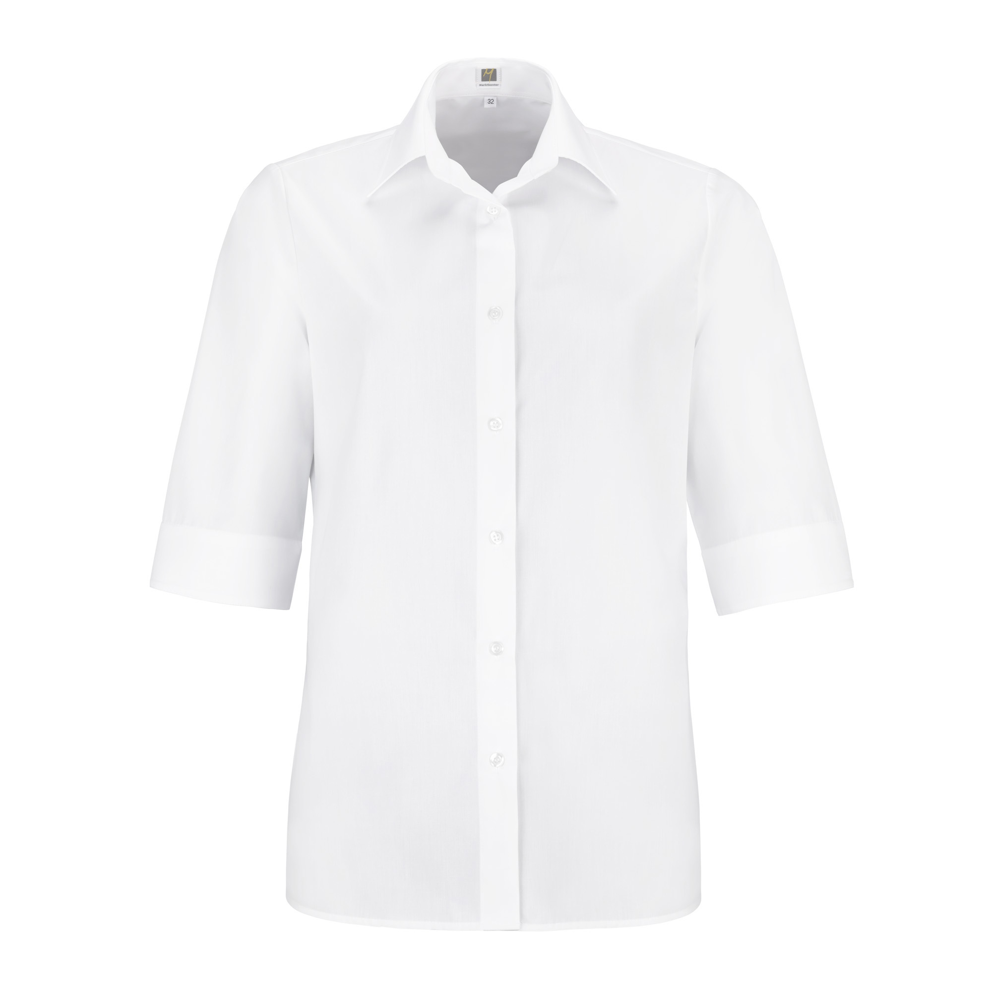 Damenbluse Laura, 3/4 Arm, weiß, untailliert