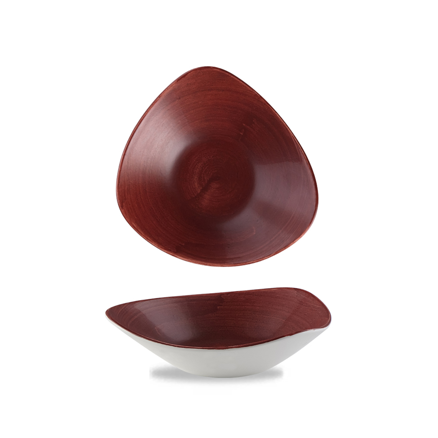 Triangle Bowl 23,5 cm, Stonecast Patina Rust Red