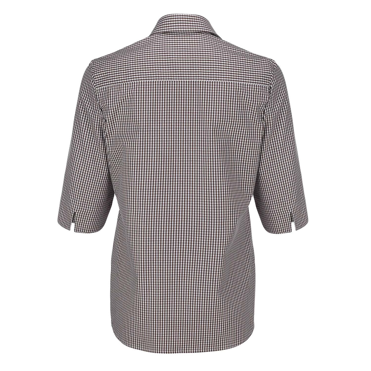 Damenbluse Antonia, 3/4 Arm, braun-kar. untaill.