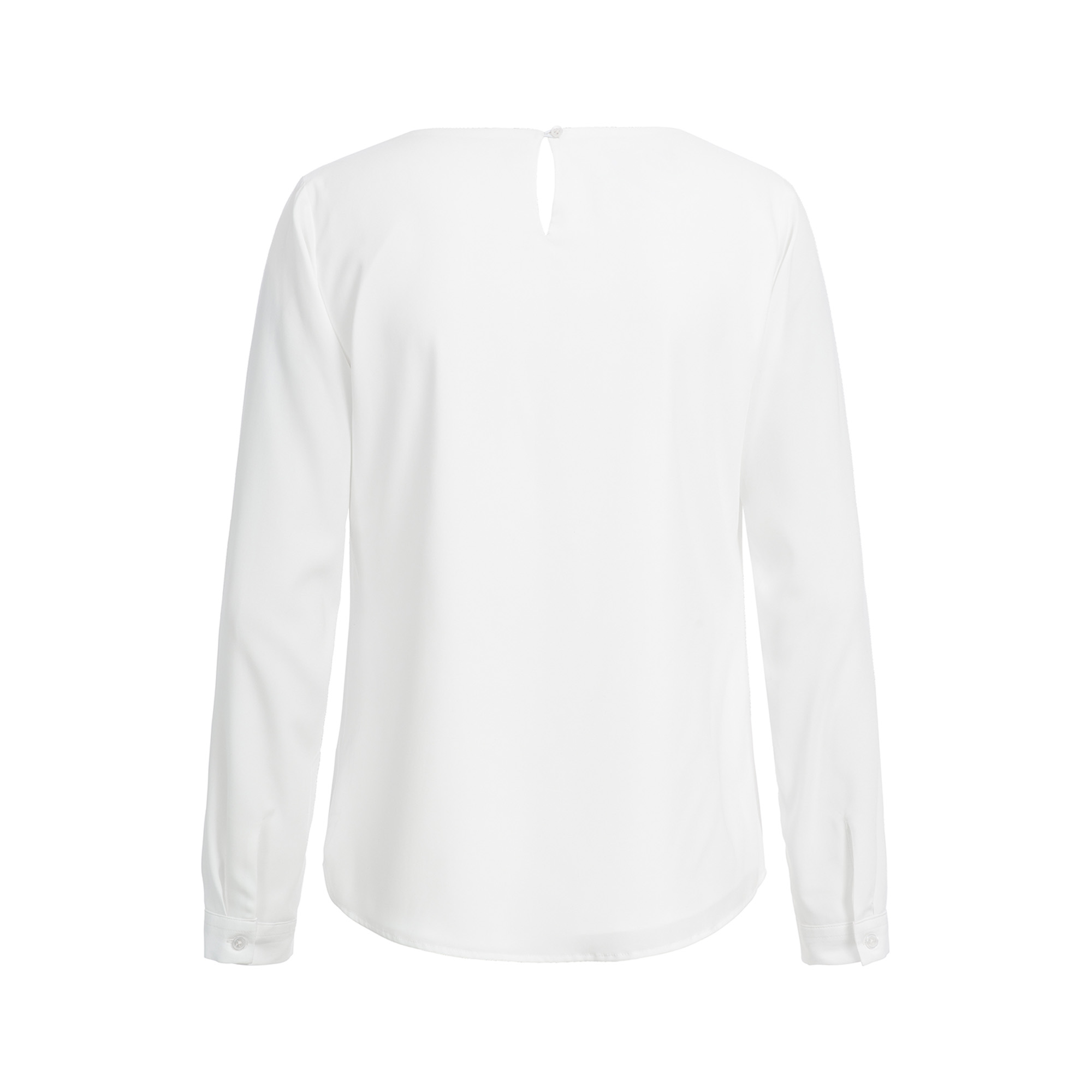 Chiffon-Bluse, Langarm, Rundhalsauschnitt , offwhite