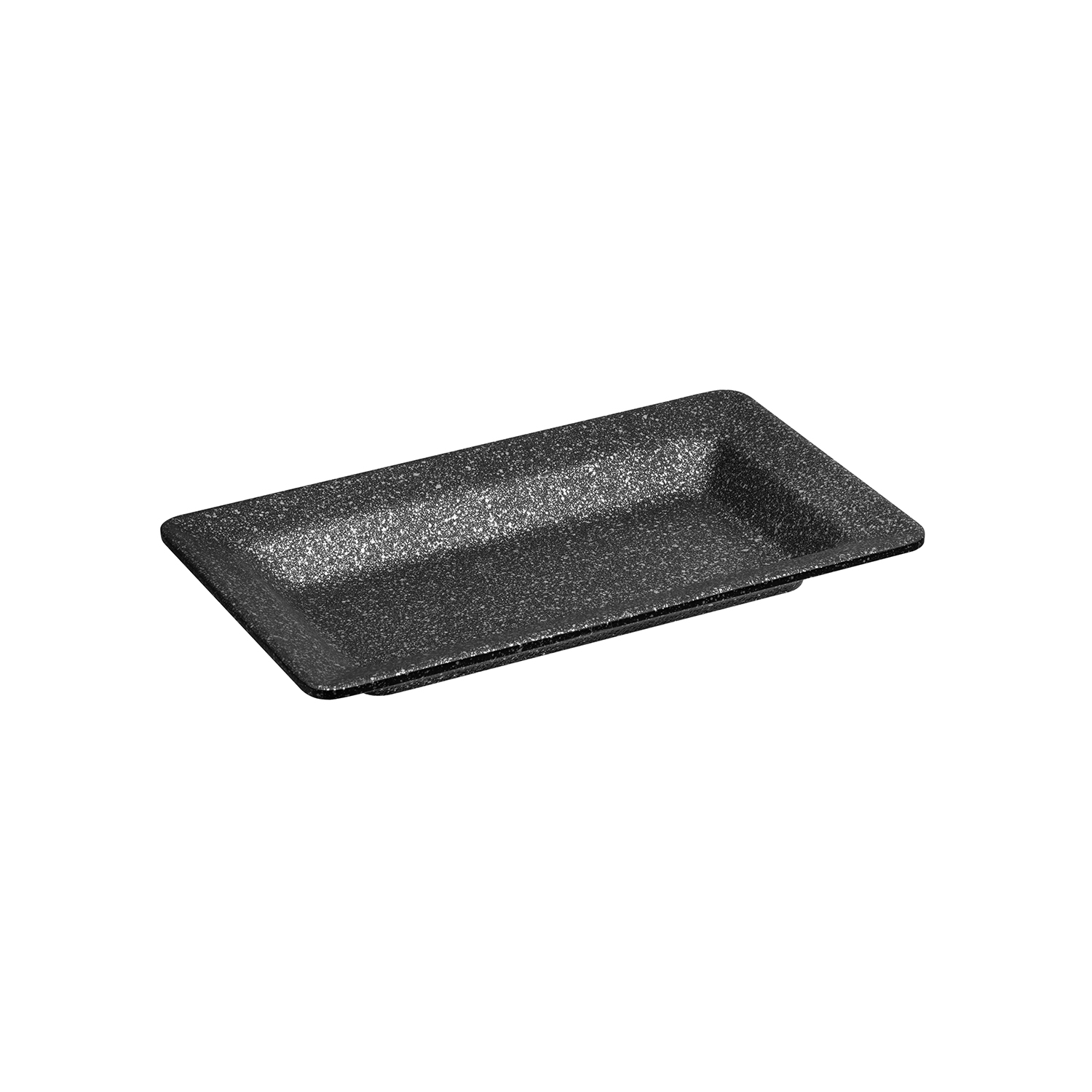 GN 1/4 Tablett FROSTFIRE 26,5 x 16,2 cm, H: 3 cm, schwarz/silber