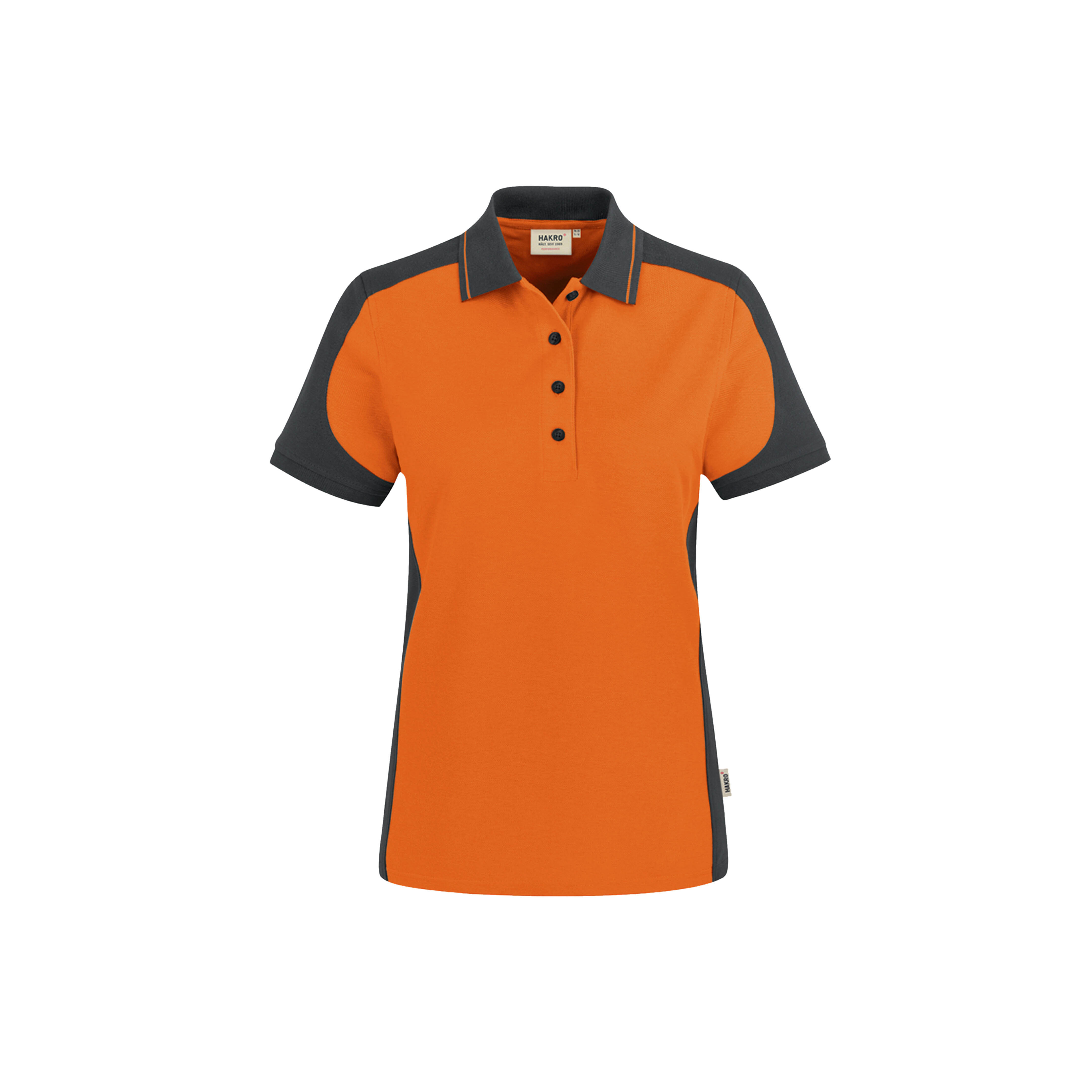 Woman-Polo Contrast, orange/anthrazit